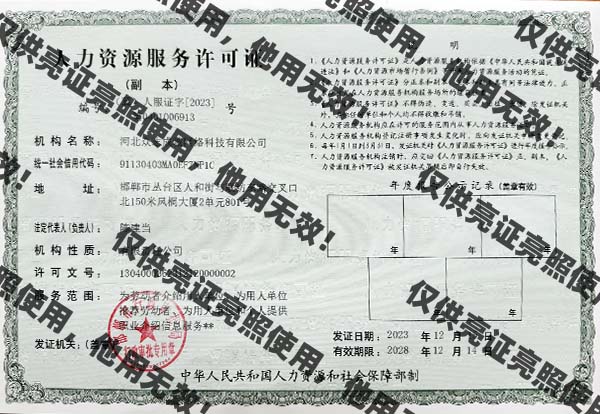 zzcc人力资源许可证